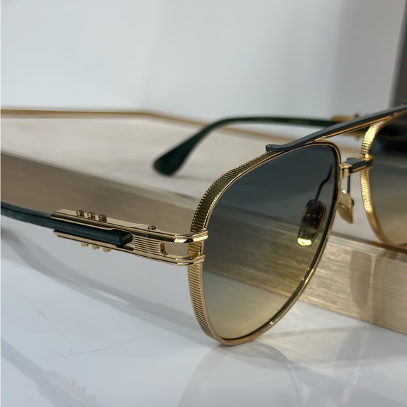 DITA Gold and Brown Aviator Sunglasses - Picture 5 of 9